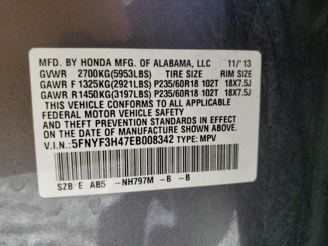 Photo 13 VIN: 5FNYF3H47EB008342 - HONDA PILOT EX 