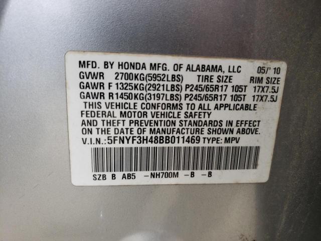 Photo 9 VIN: 5FNYF3H48BB011469 - HONDA PILOT EX 