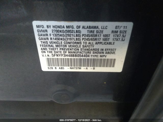 Photo 8 VIN: 5FNYF3H48BB054404 - HONDA PILOT 