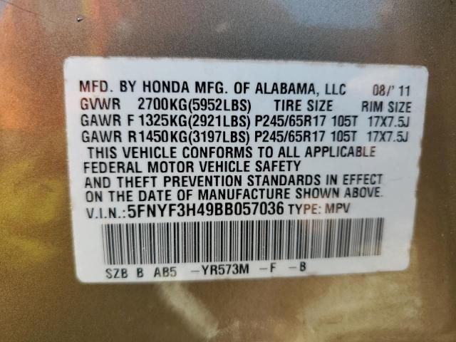 Photo 12 VIN: 5FNYF3H49BB057036 - HONDA PILOT 