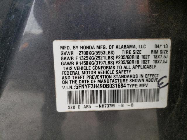 Photo 12 VIN: 5FNYF3H49DB031684 - HONDA PILOT 