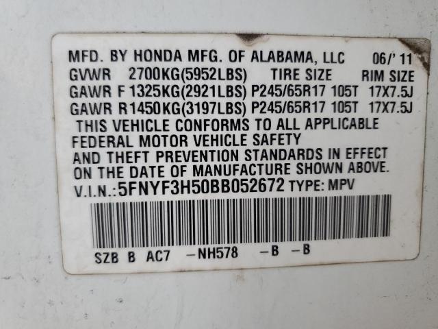 Photo 12 VIN: 5FNYF3H50BB052672 - HONDA PILOT 