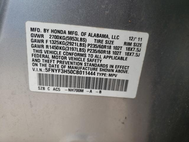 Photo 9 VIN: 5FNYF3H50CB011444 - HONDA PILOT EXL 