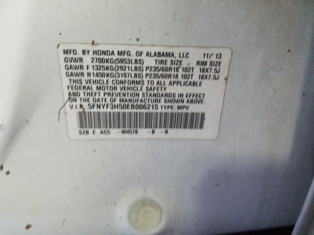 Photo 9 VIN: 5FNYF3H50EB006215 - HONDA PILOT EXL 