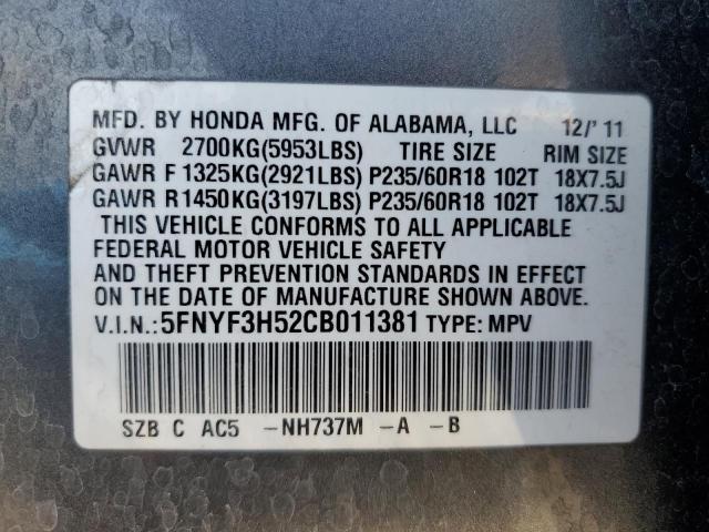 Photo 11 VIN: 5FNYF3H52CB011381 - HONDA PILOT 