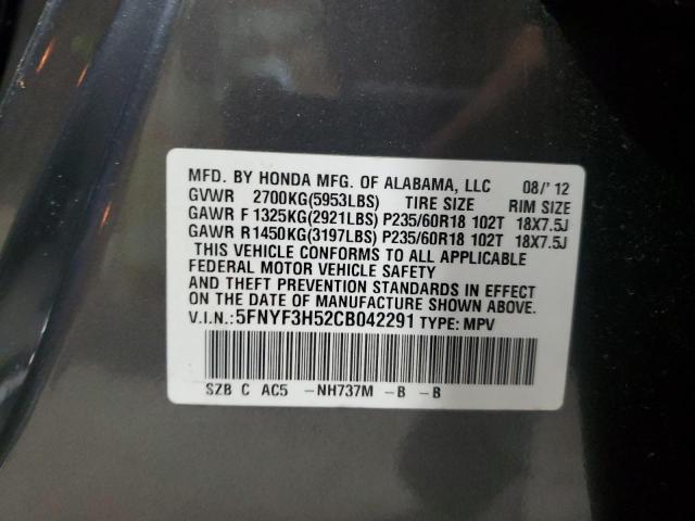 Photo 13 VIN: 5FNYF3H52CB042291 - HONDA PILOT 