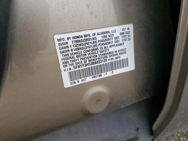 Photo 11 VIN: 5FNYF3H53BB033128 - HONDA PILOT 