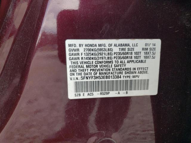 Photo 11 VIN: 5FNYF3H53EB013384 - HONDA PILOT 