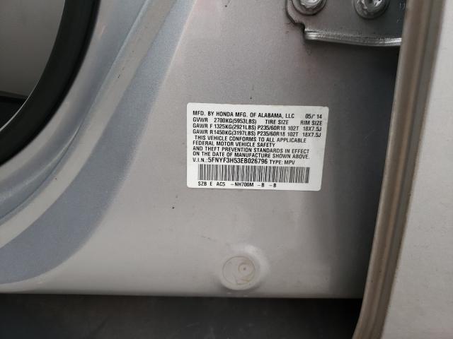 Photo 9 VIN: 5FNYF3H53EB026796 - HONDA PILOT EXL 