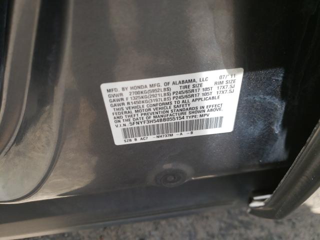 Photo 9 VIN: 5FNYF3H54BB055154 - HONDA PILOT EXL 