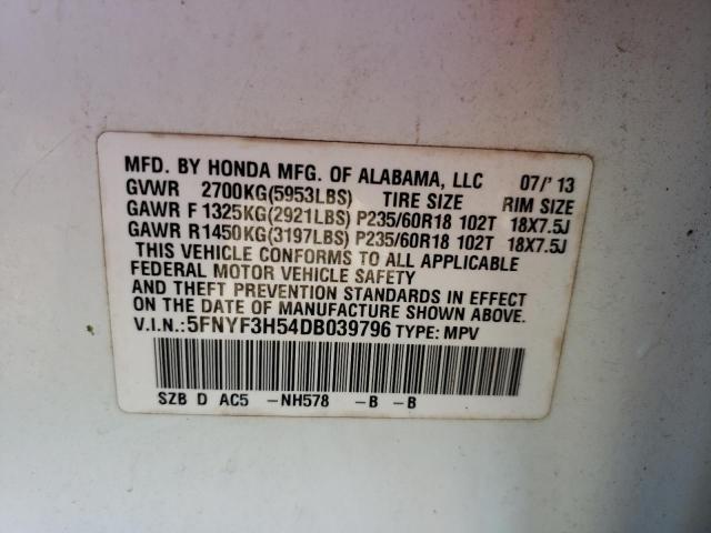 Photo 9 VIN: 5FNYF3H54DB039796 - HONDA PILOT EXL 