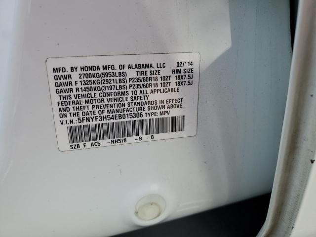 Photo 11 VIN: 5FNYF3H54EB015306 - HONDA PILOT EXL 