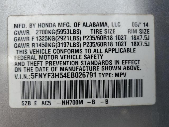 Photo 13 VIN: 5FNYF3H54EB026791 - HONDA PILOT 