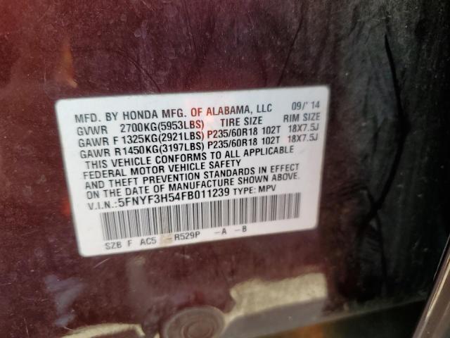 Photo 12 VIN: 5FNYF3H54FB011239 - HONDA PILOT 