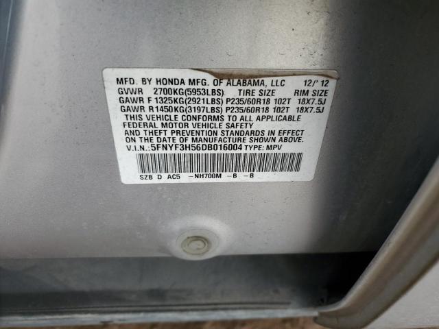 Photo 13 VIN: 5FNYF3H56DB016004 - HONDA PILOT EXL 