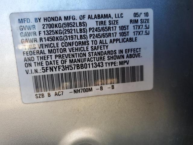 Photo 9 VIN: 5FNYF3H57BB011343 - HONDA PILOT EXL 