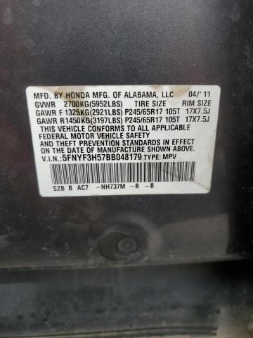 Photo 12 VIN: 5FNYF3H57BB048179 - HONDA PILOT 