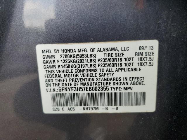 Photo 13 VIN: 5FNYF3H57EB002355 - HONDA PILOT 