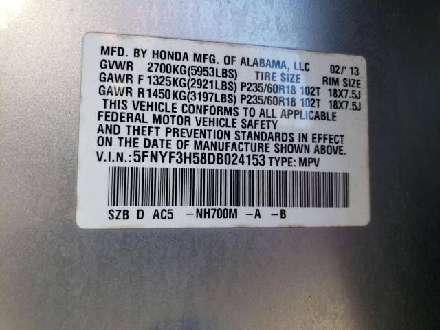 Photo 12 VIN: 5FNYF3H58DB024153 - HONDA PILOT 