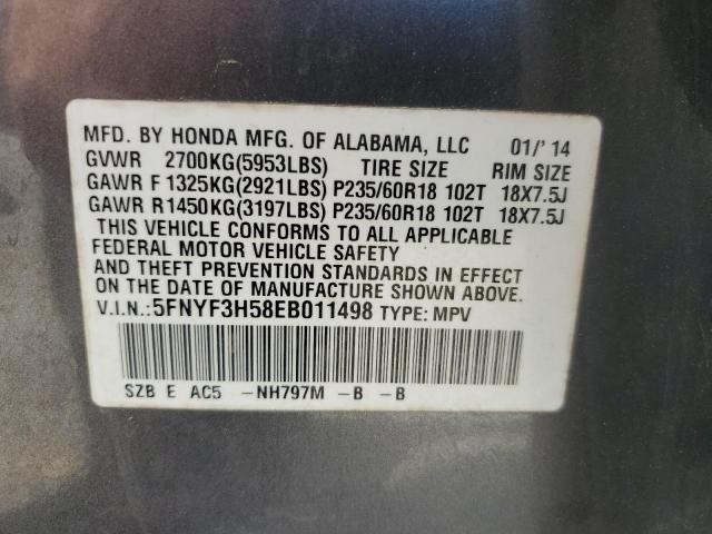 Photo 13 VIN: 5FNYF3H58EB011498 - HONDA PILOT 