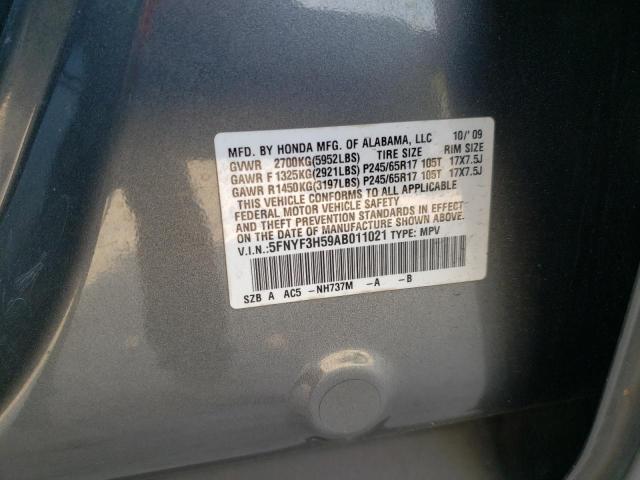 Photo 9 VIN: 5FNYF3H59AB011021 - HONDA PILOT EXL 