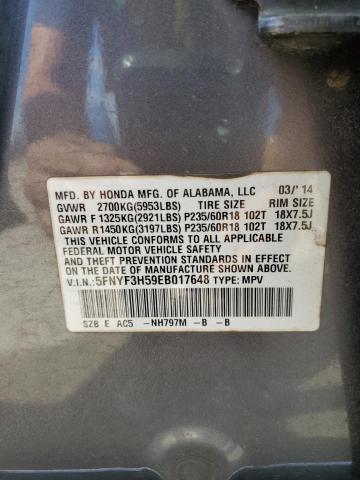 Photo 13 VIN: 5FNYF3H59EB017648 - HONDA PILOT EXL 