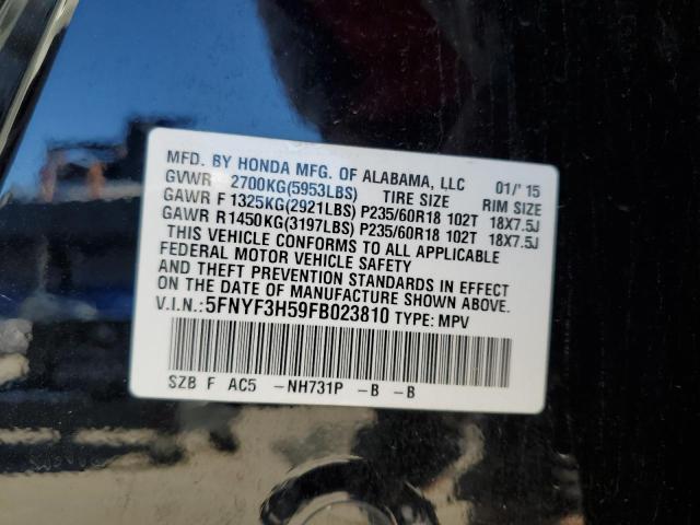 Photo 12 VIN: 5FNYF3H59FB023810 - HONDA PILOT EXL 