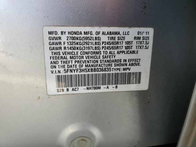 Photo 12 VIN: 5FNYF3H5XBB036835 - HONDA PILOT 