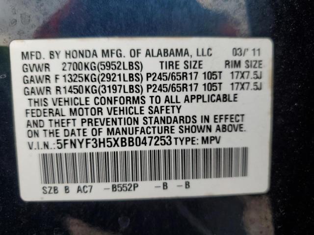 Photo 12 VIN: 5FNYF3H5XBB047253 - HONDA PILOT 