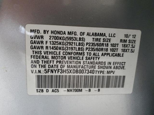 Photo 12 VIN: 5FNYF3H5XDB007340 - HONDA PILOT 