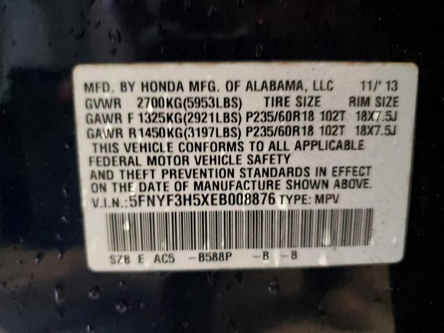 Photo 13 VIN: 5FNYF3H5XEB008876 - HONDA PILOT EXL 