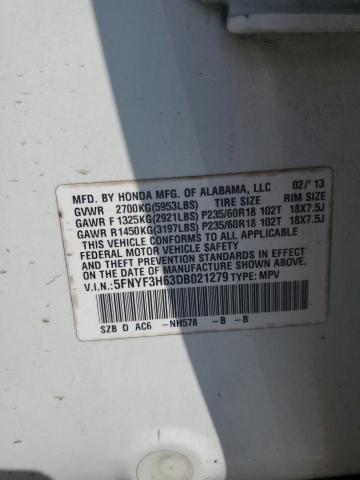 Photo 12 VIN: 5FNYF3H63DB021279 - HONDA PILOT 