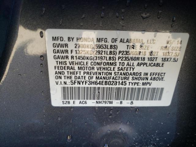 Photo 9 VIN: 5FNYF3H64EB028145 - HONDA PILOT EXL 