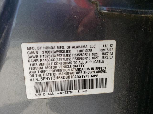 Photo 13 VIN: 5FNYF3H68DB010455 - HONDA PILOT 