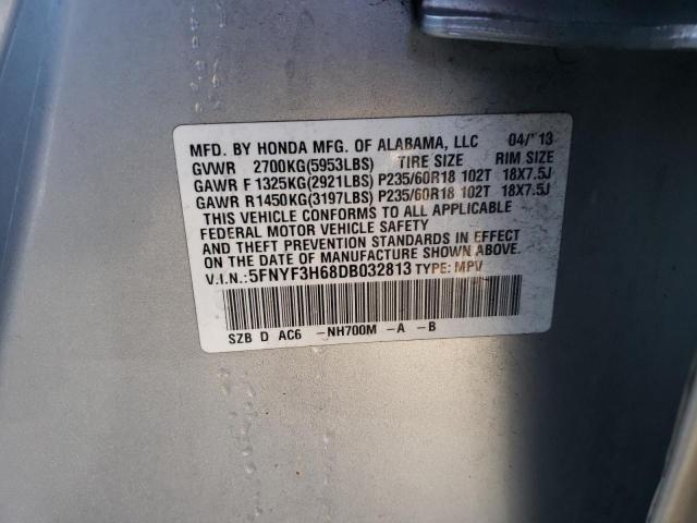 Photo 9 VIN: 5FNYF3H68DB032813 - HONDA PILOT EXL 