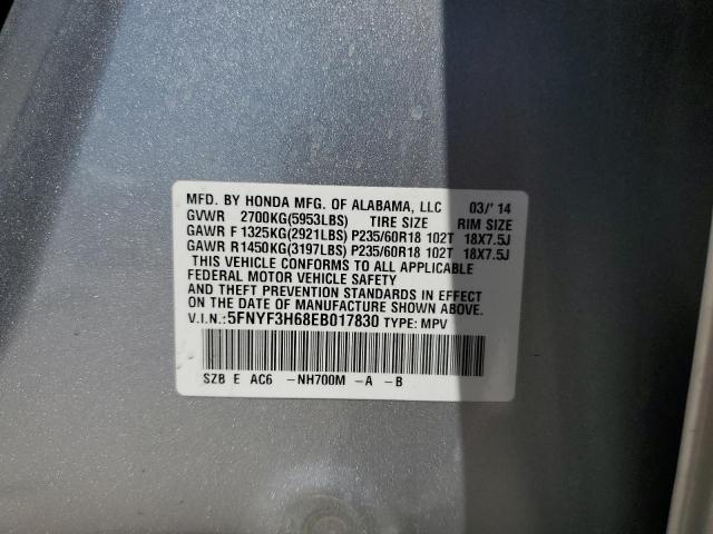 Photo 9 VIN: 5FNYF3H68EB017830 - HONDA PILOT EXL 