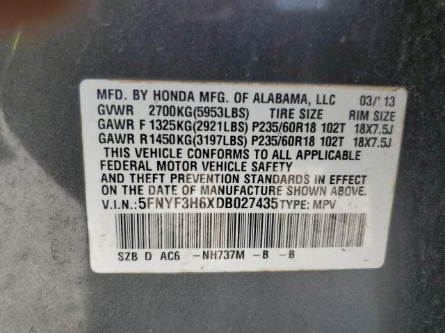 Photo 11 VIN: 5FNYF3H6XDB027435 - HONDA PILOT EXL 