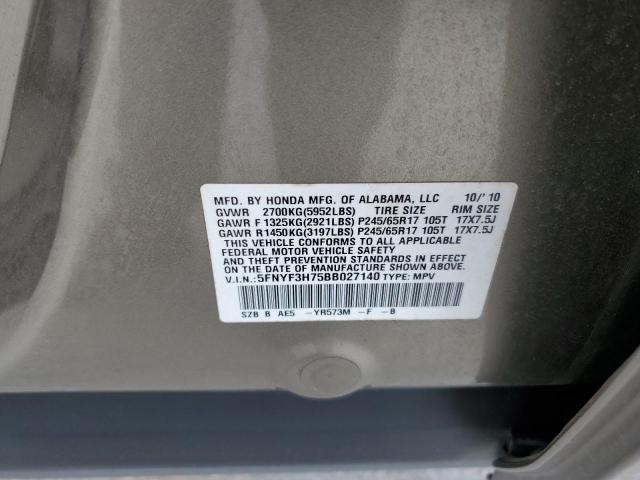 Photo 12 VIN: 5FNYF3H75BB027140 - HONDA PILOT EXLN 