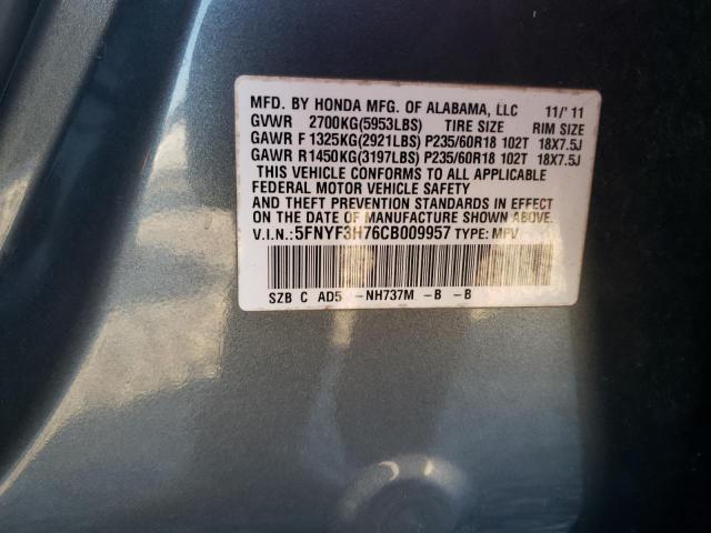 Photo 12 VIN: 5FNYF3H76CB009957 - HONDA PILOT EXLN 