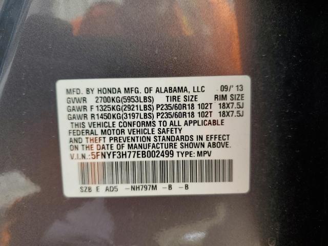 Photo 12 VIN: 5FNYF3H77EB002499 - HONDA PILOT EXLN 