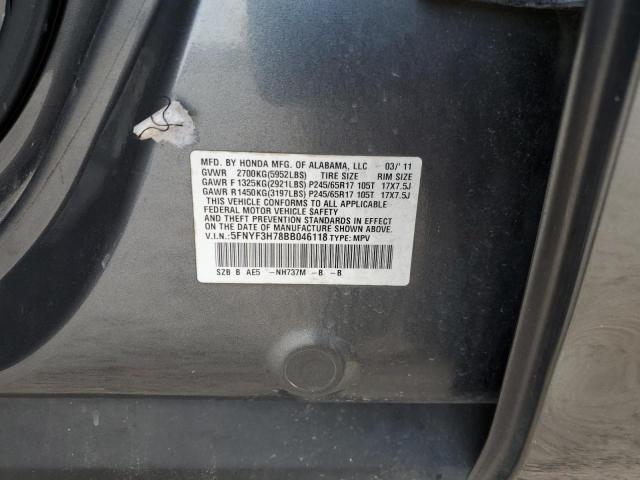 Photo 12 VIN: 5FNYF3H78BB046118 - HONDA PILOT 