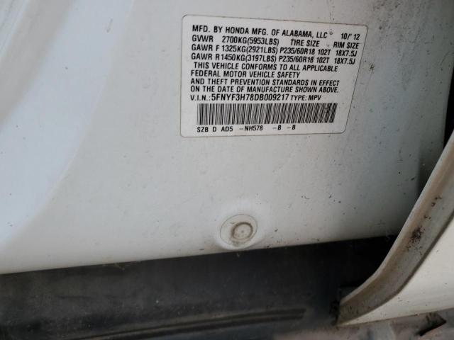 Photo 12 VIN: 5FNYF3H78DB009217 - HONDA PILOT EXLN 