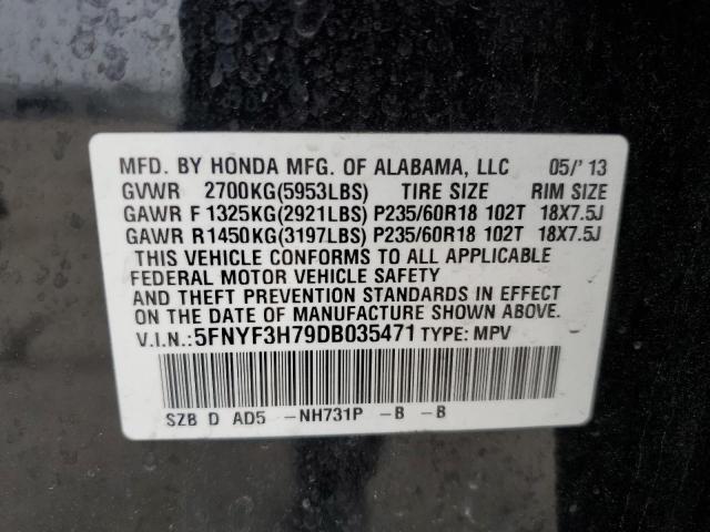 Photo 12 VIN: 5FNYF3H79DB035471 - HONDA PILOT EXLN 