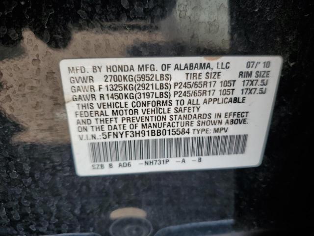 Photo 11 VIN: 5FNYF3H91BB015584 - HONDA PILOT 