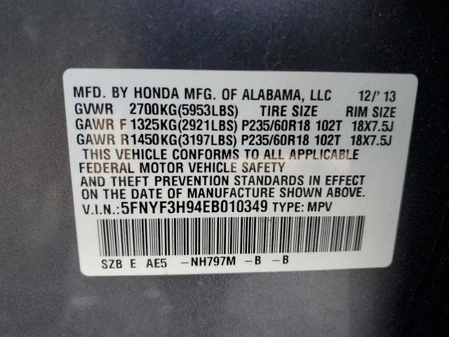 Photo 13 VIN: 5FNYF3H94EB010349 - HONDA PILOT 