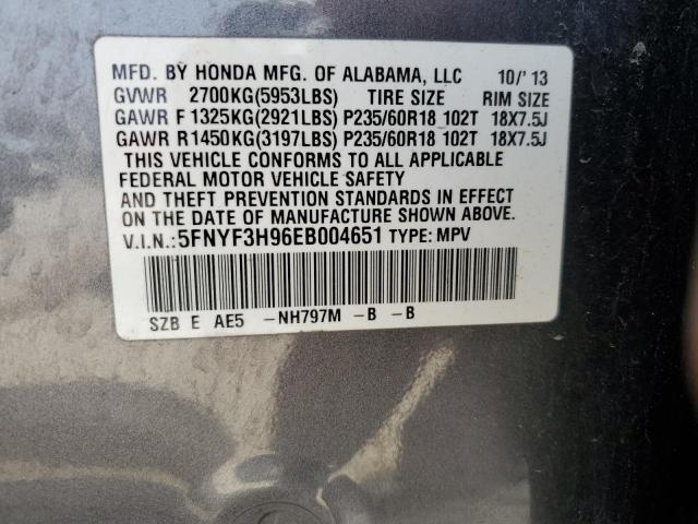 Photo 12 VIN: 5FNYF3H96EB004651 - HONDA PILOT 