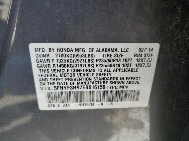 Photo 12 VIN: 5FNYF3H97EB016159 - HONDA PILOT 