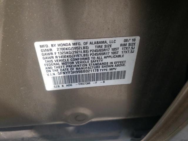 Photo 12 VIN: 5FNYF3H99BB021178 - HONDA PILOT 