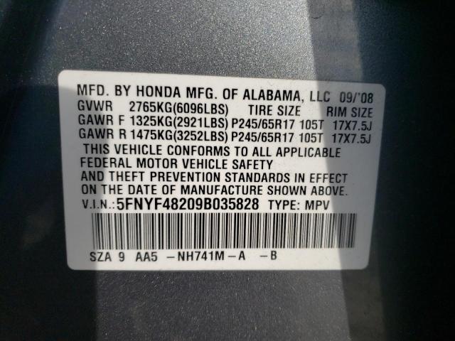 Photo 12 VIN: 5FNYF48209B035828 - HONDA PILOT LX 