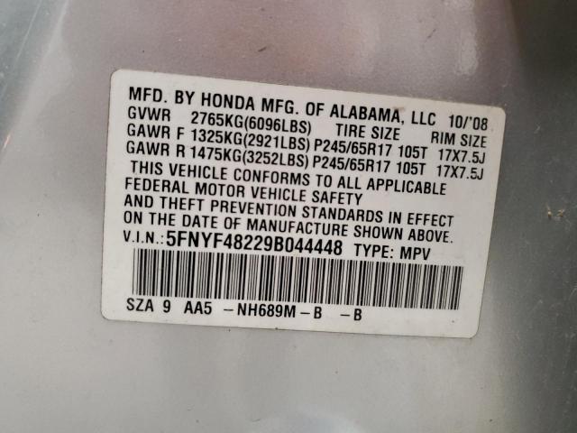 Photo 12 VIN: 5FNYF48229B044448 - HONDA PILOT LX 